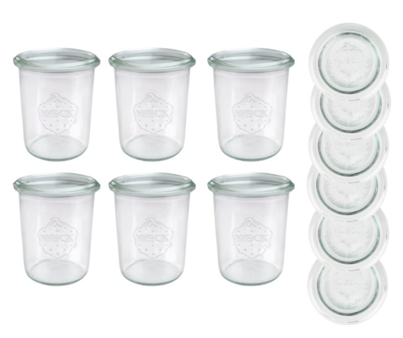 Słoiki MODO24 Weck 160 ml fi 60 mold z wiekami szklanymi 6 kpl.