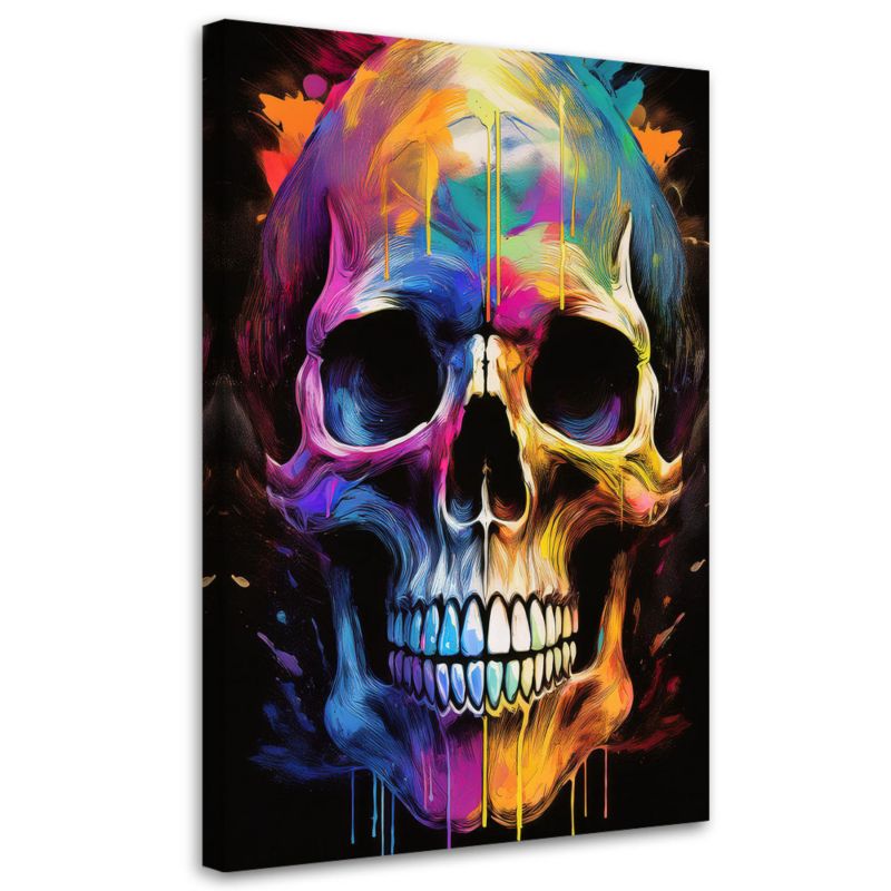 Obraz na płótnie Feeby Czaszka Kolorowa Abstrakcja 80x120cm 1szt