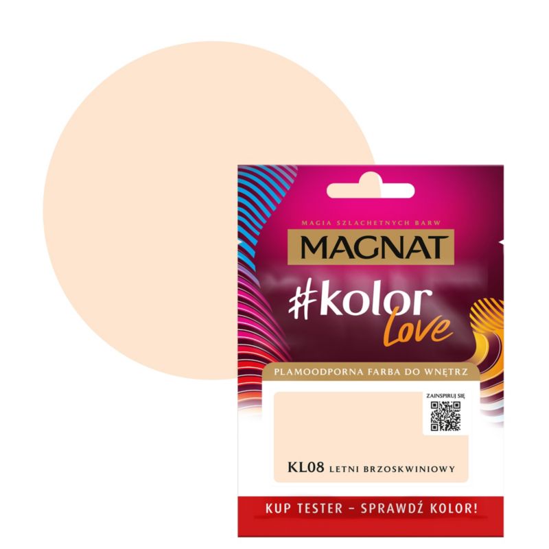 Tester farby plamoodpornej Magnat #kolorLove KL08 letni brzoskwiniowy 0,025 l