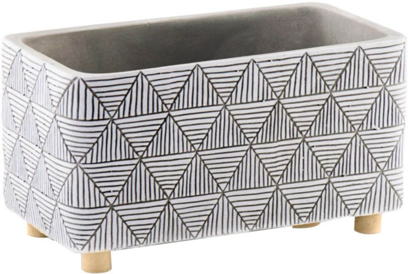 Osłonka doniczki rynna 13 cm z nóżkami szara