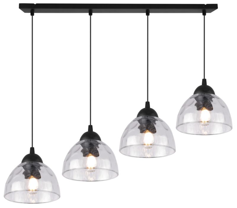 Lampa sufitowa wisząca Light Home LH Venice 4x E27 60W klosz bezbarwny 1szt.