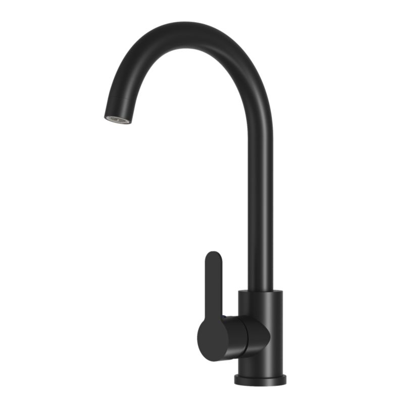 Bateria Kuchenna Granitan Prestige Plus Czarna Zaokrąglona wylewka do zlewu 1 szt.