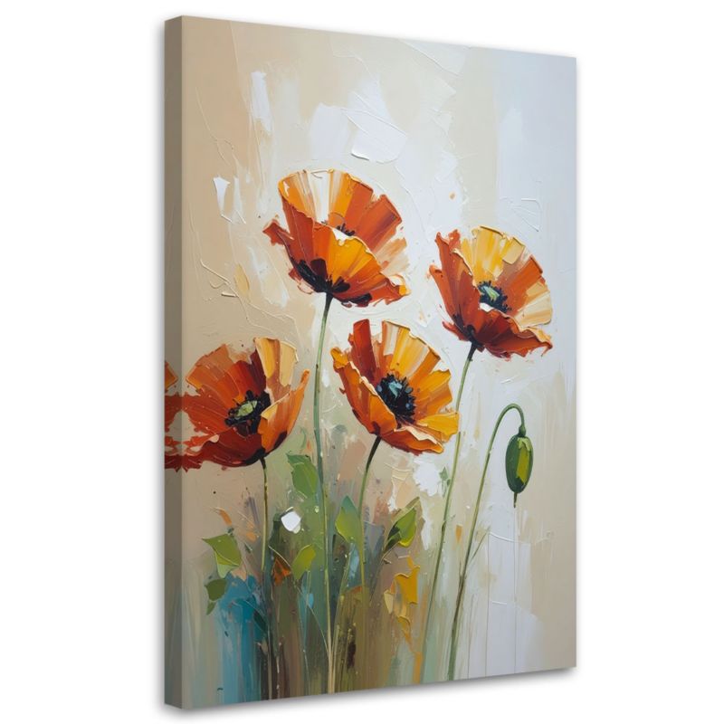 Obraz do salonu nowoczesny Feeby Czerwone Maki Kwiaty 70x100cm 1szt