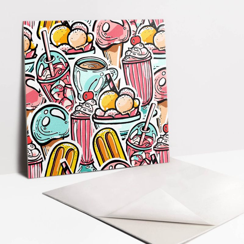 Kafelki samoprzylepne Tulup 30x30 cm Rysunkowe słodycze 9 szt. II