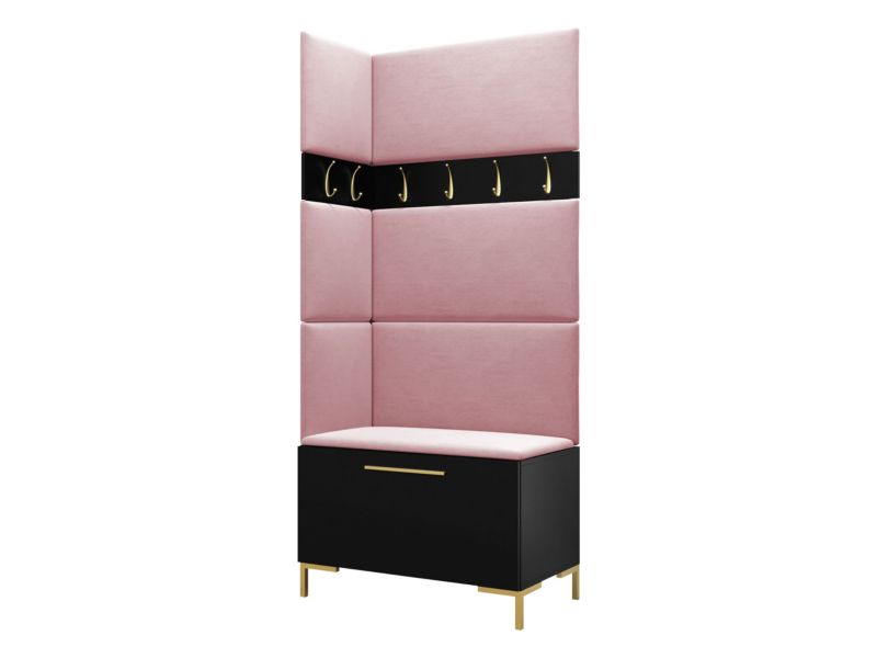 Garderoba MIRJAN 24 Zilion IV czarny + różowy 1 kpl.