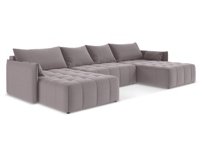 Sofa panoramiczna LaMiaSofa BOLSENA z tkaniny welwetowej 365x180 cm lawendowy 1 szt.