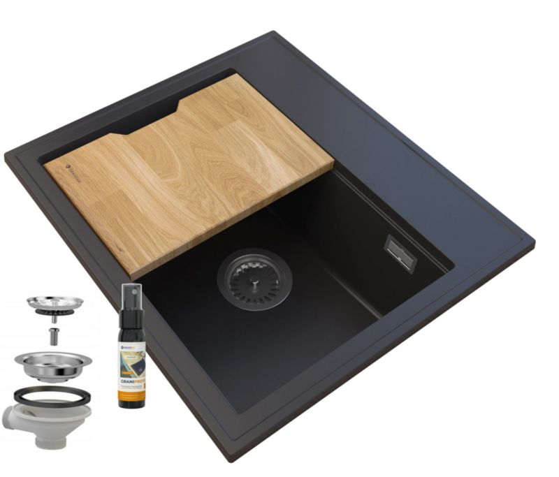 Zlewozmywak Granitowy Granitan Foxal z Syfonem 1kpl.