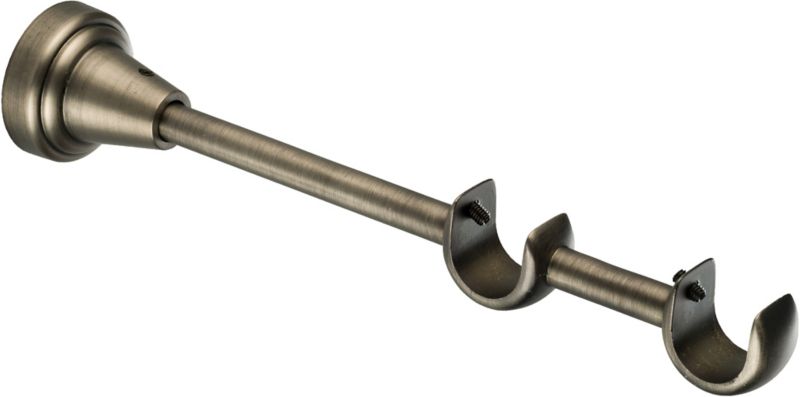 Wspornik karnisza podwójny blaszka 19 mm stal antyczna