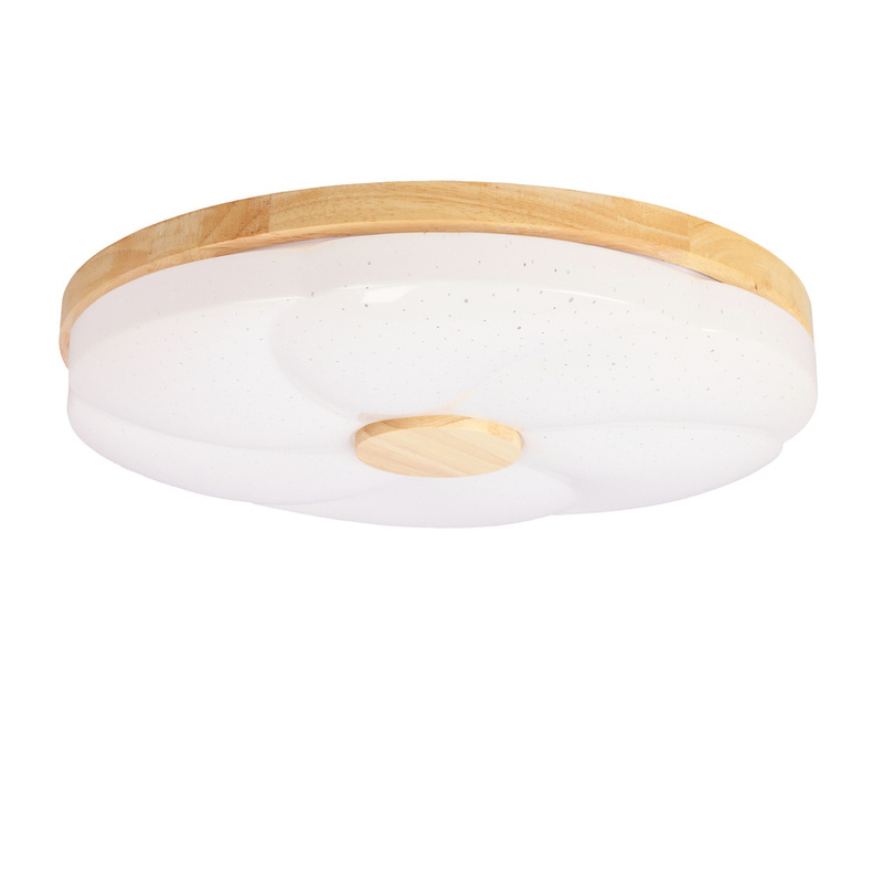 Biało-drewniana lampa sufitowa plafon LED 24W 39 cm FIORINO 4000K