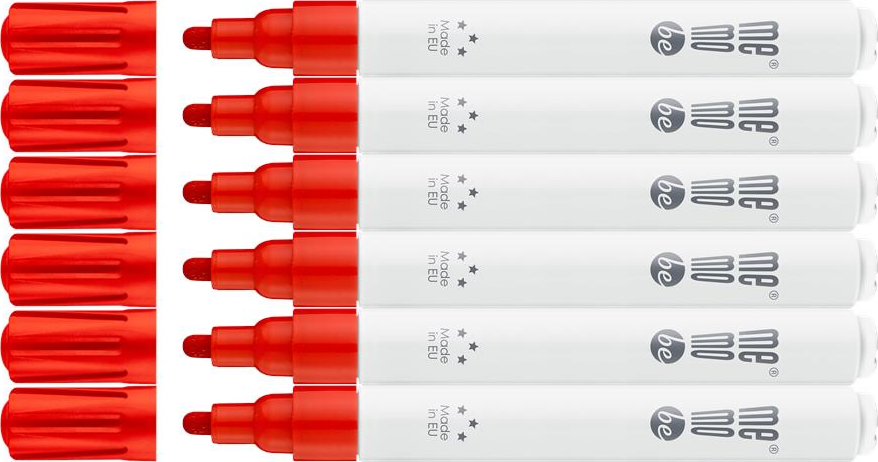 6x Marker olejowy MemoBe MM301, okrągła, 2-4mm, czerwony