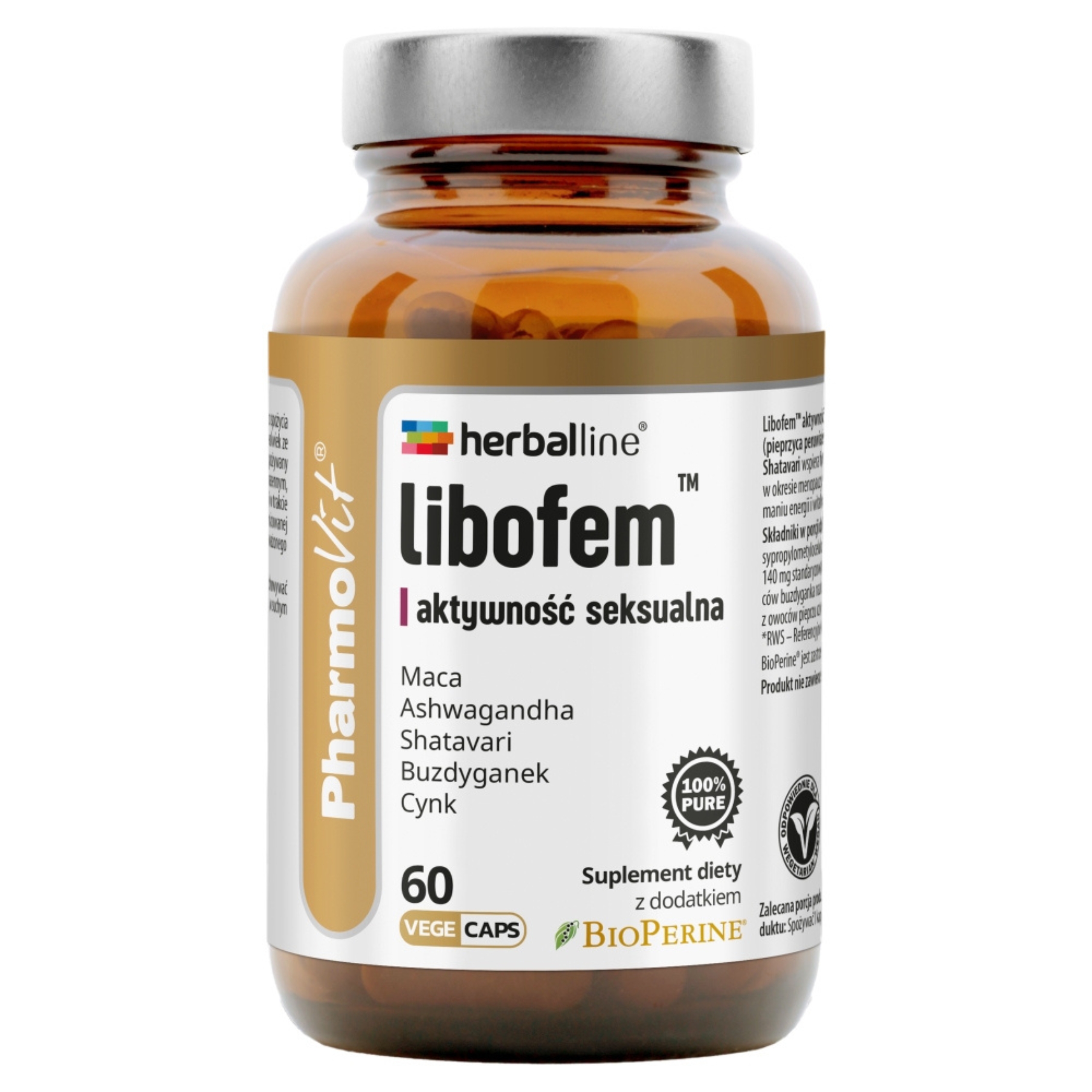 Pharmovit herballine libofem aktywność seksualna, 60 kapsułek roślinnych