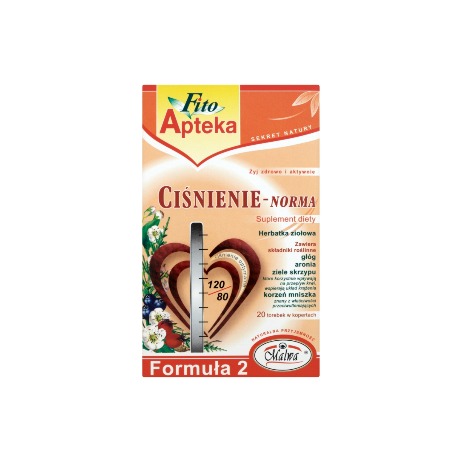 Malwa ciśnienie-norma, formuła 2, 20 torebek
