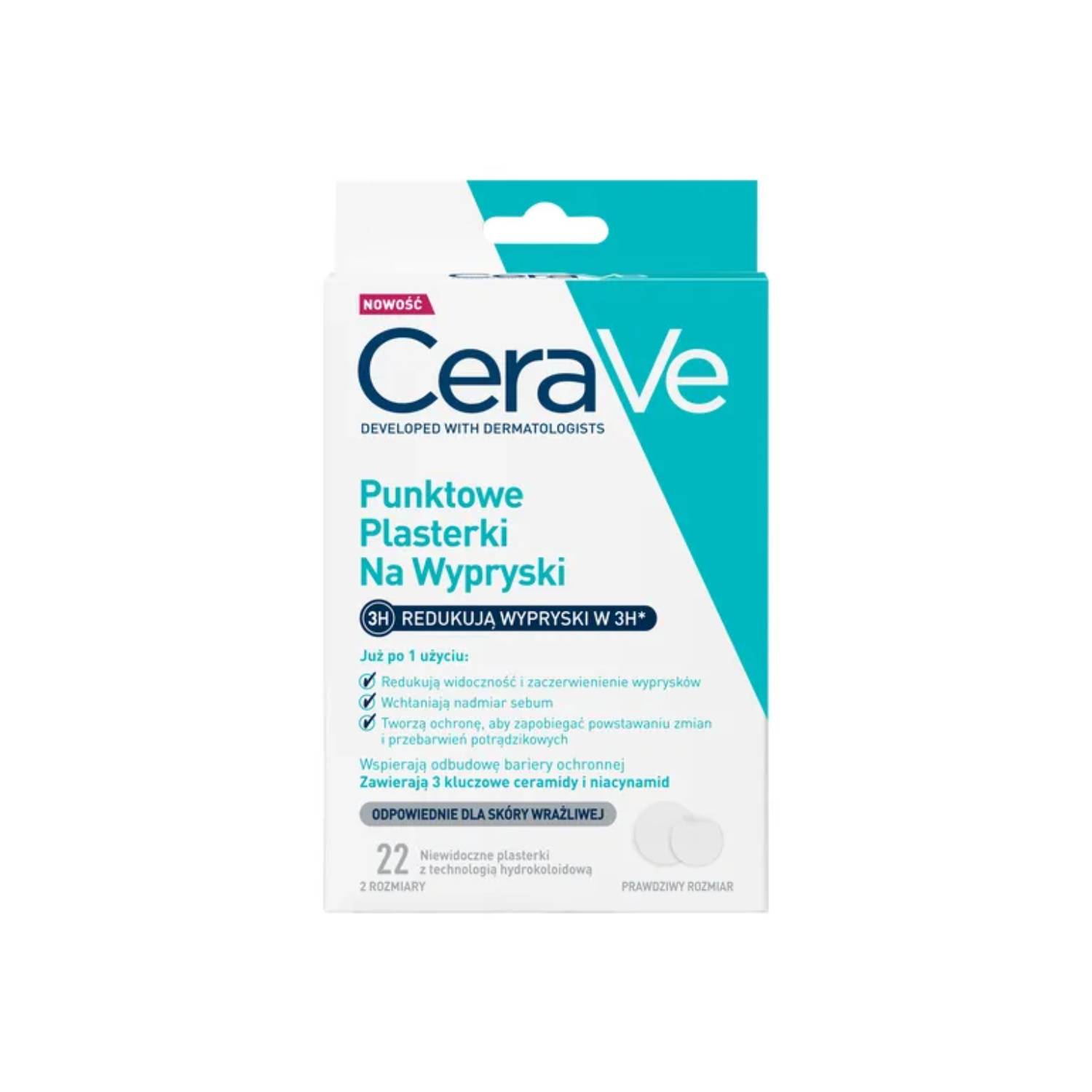 Cerave - punktowe plasterki na wypryski, 22 sztuk