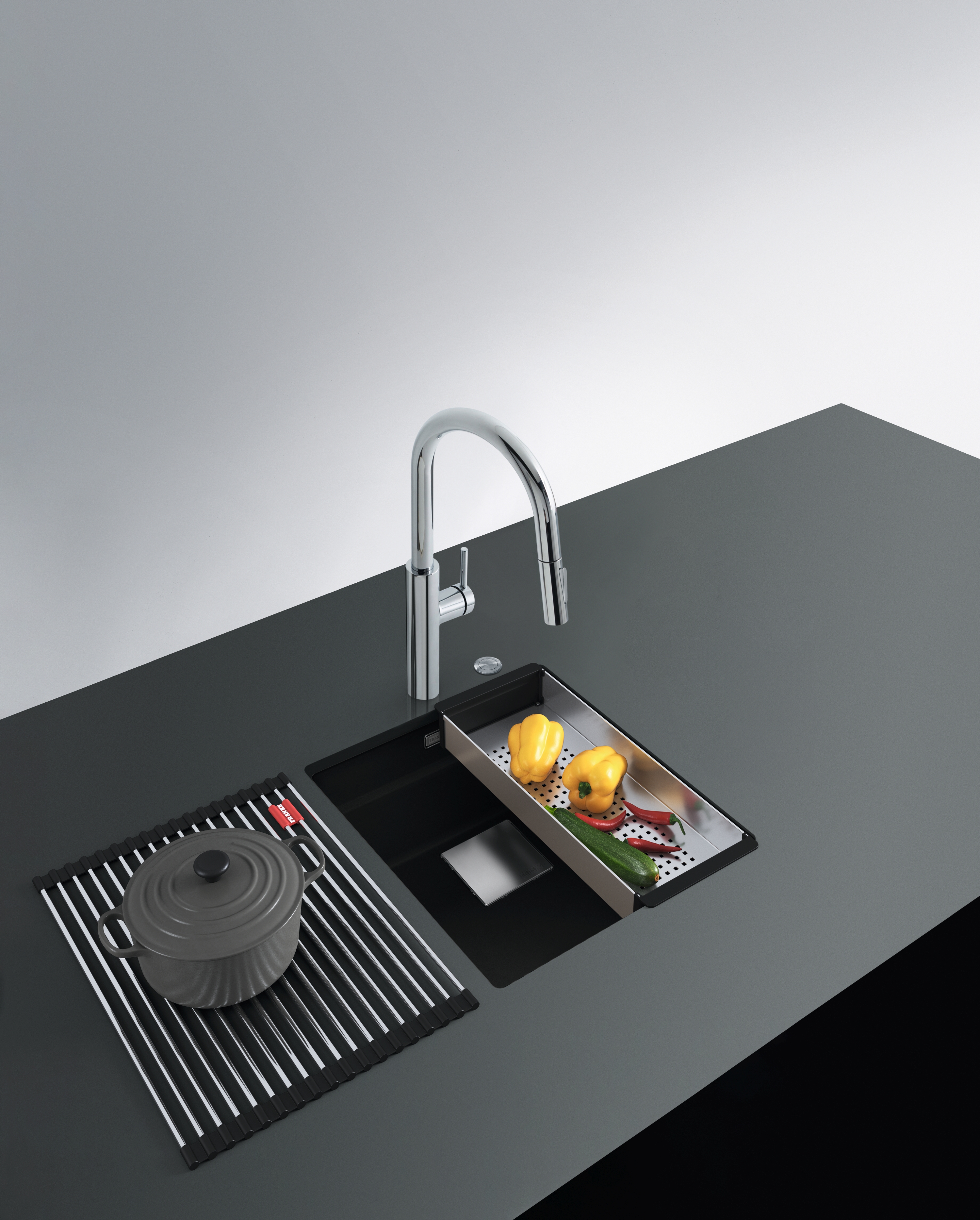 Franke Kanon KNG 110-37 zlewozmywak 37x42 cm z Fragranite czarny mat 125.0633.001