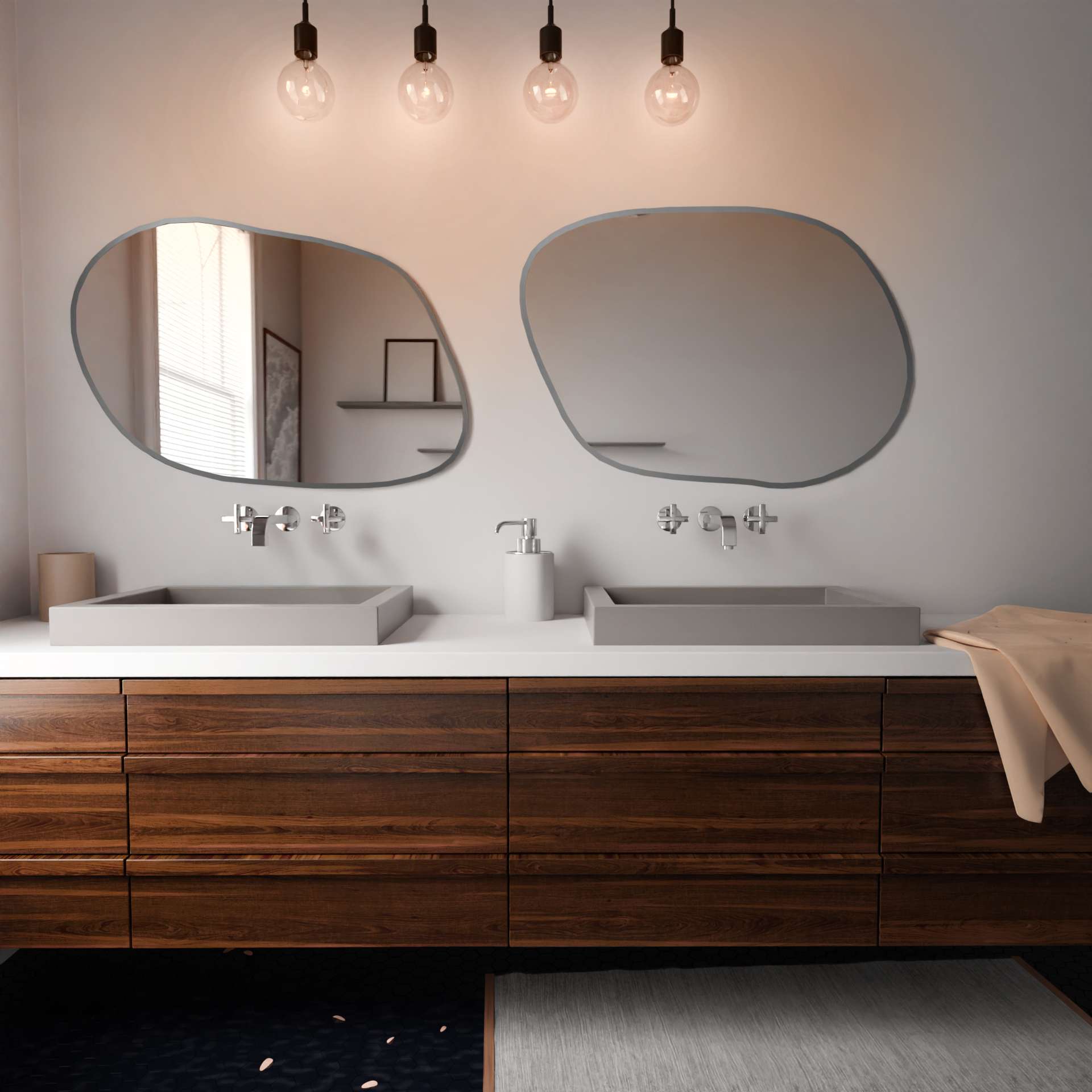 Baltica Design Tiny Border Contorno IV lustro 70x50 cm srebrne