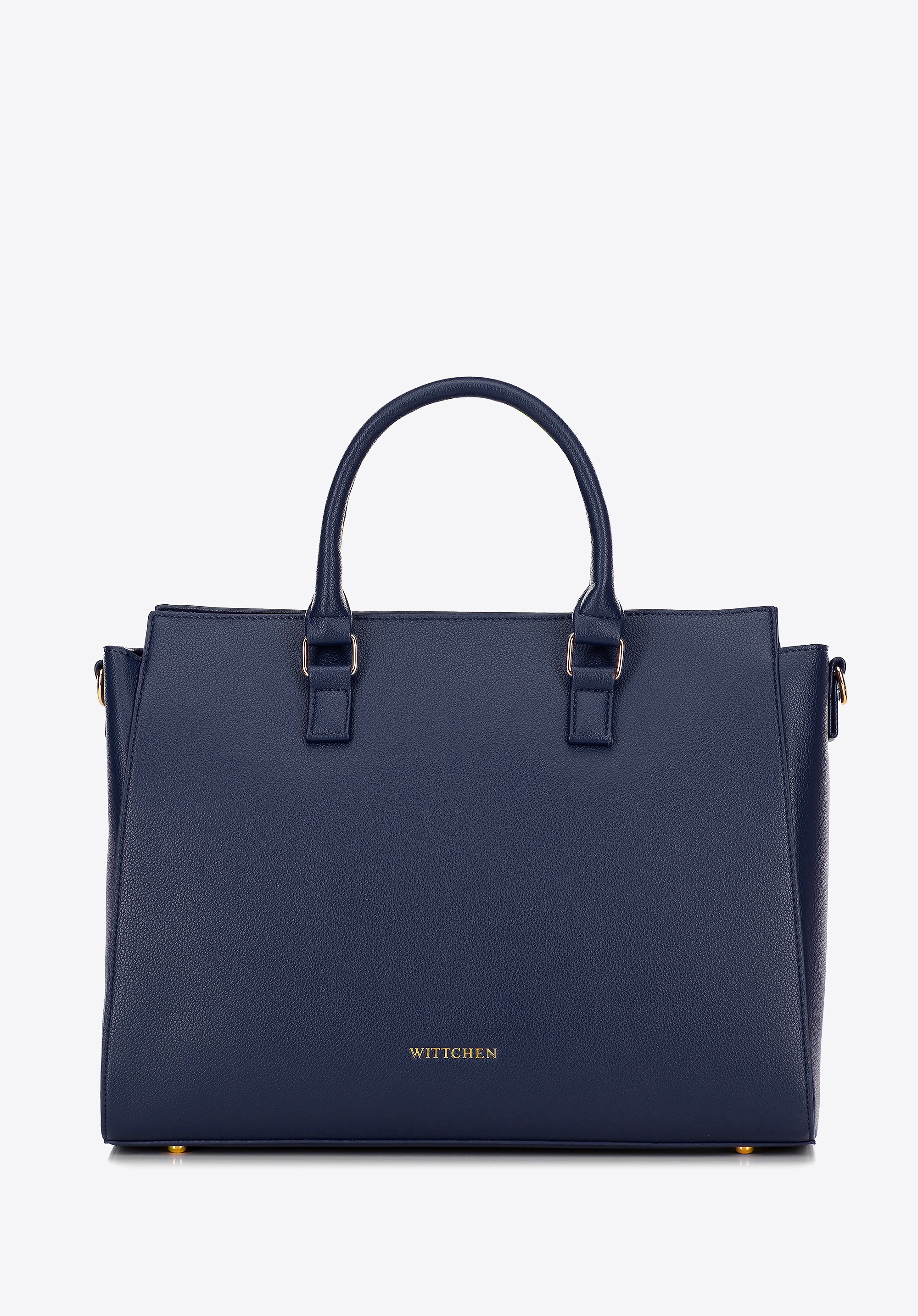 Damska torba na laptopa 17" z imitacji skóry granatowa