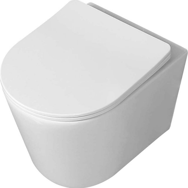 LAVEO Miska WC podwieszana JARI bezkołnierzowa wirowa z deską wolnoop