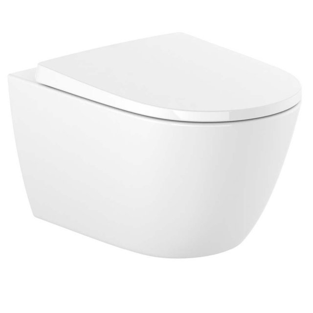 ROCA Miska WC podwieszana ONA Rimless z deską wolnoopadającą duroplas