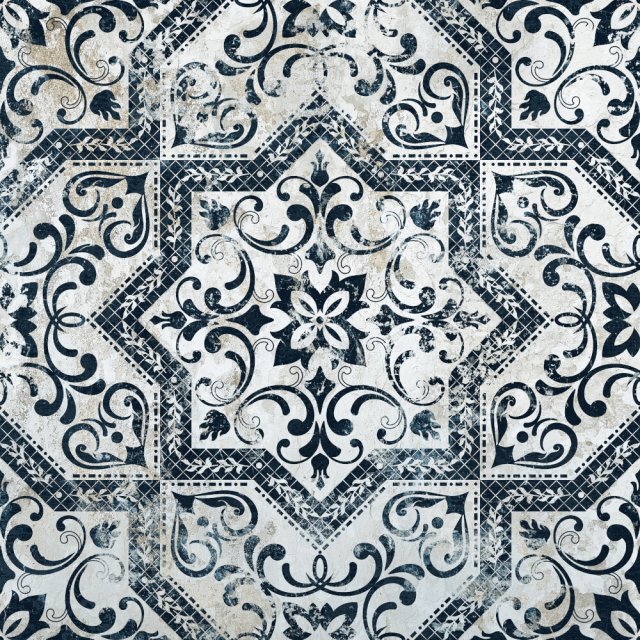 Gres szkliwiony hiszpański Absolut Keramika MINDANAO DECOR black sati