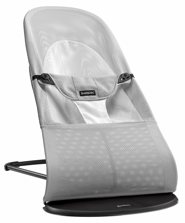 Babybjorn, Leżaczek Balance Soft Mesh-Srebrny-Biały
