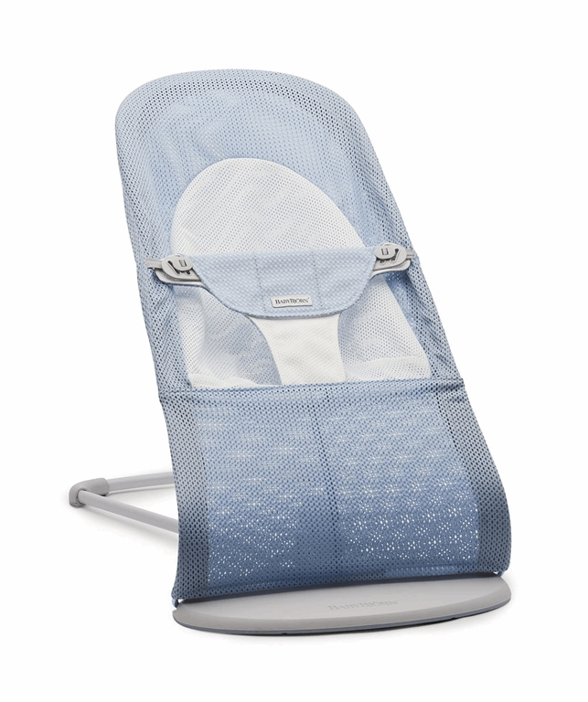 Babybjorn, Leżaczek Balance Soft Mesh-Niebieski-Biały