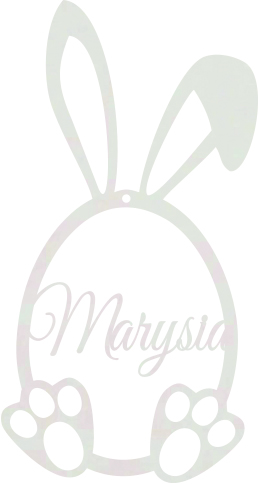 Duża zawieszka wielkanocna z Imieniem obręcz - jajko pisanka króliczek, Baza do makramy, Zakładka do książki, ozdoba na prezent