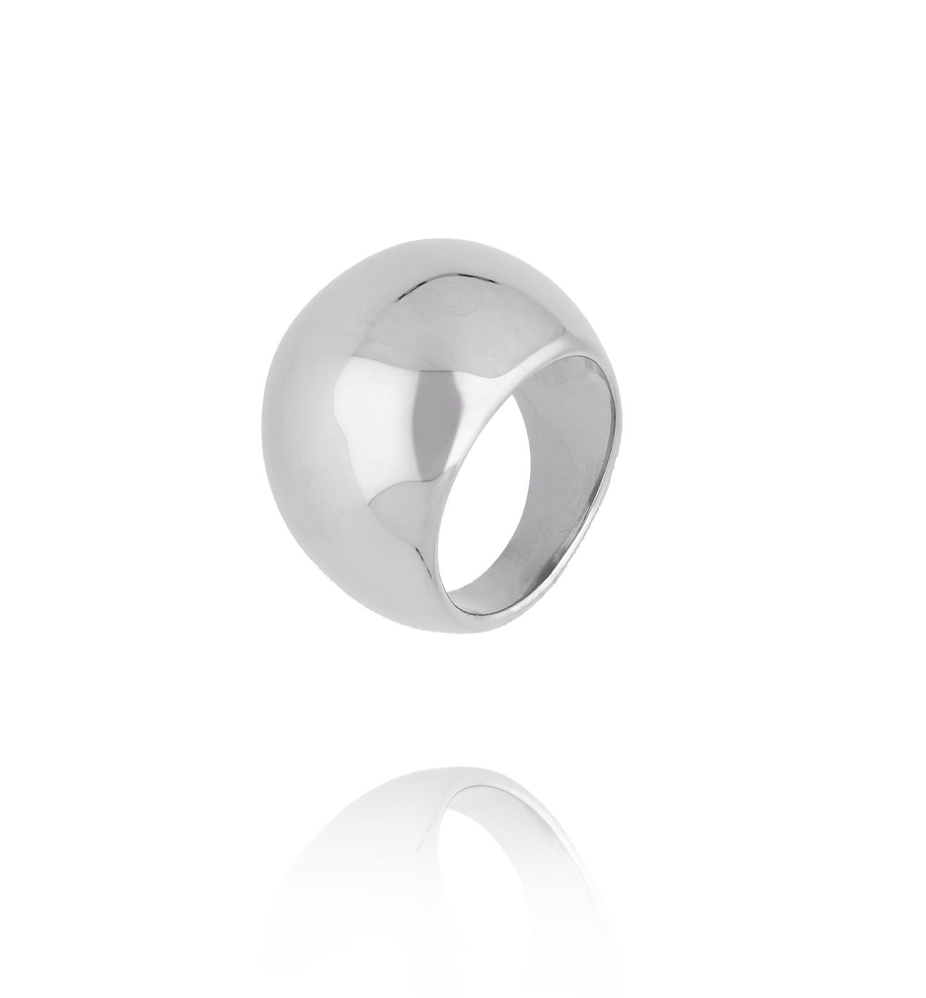 Pierścionek srebrny duży, gładki PSY0139 - By Dziubeka