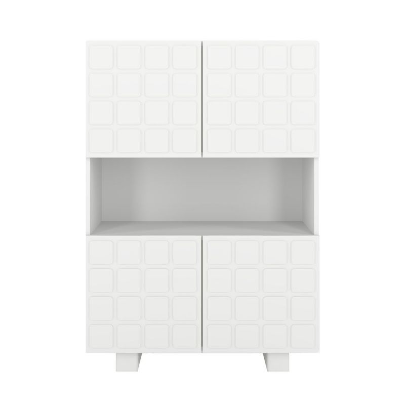 Komoda z frontami 3D Skandica CUBO high biały 85cm 1 szt.