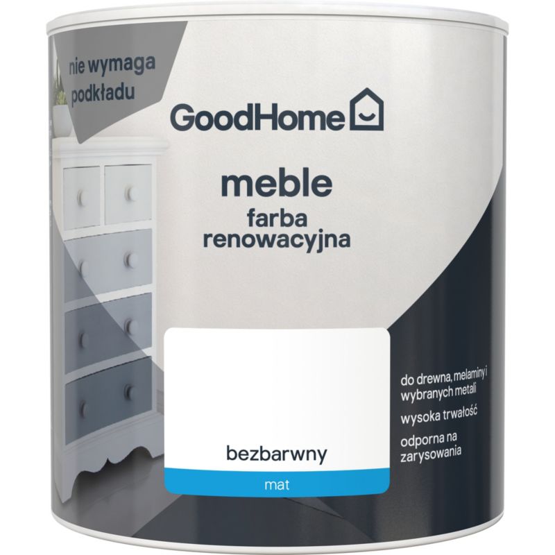Farba renowacyjna do mebli GoodHome Reno bezbarwny mat 0,5 l