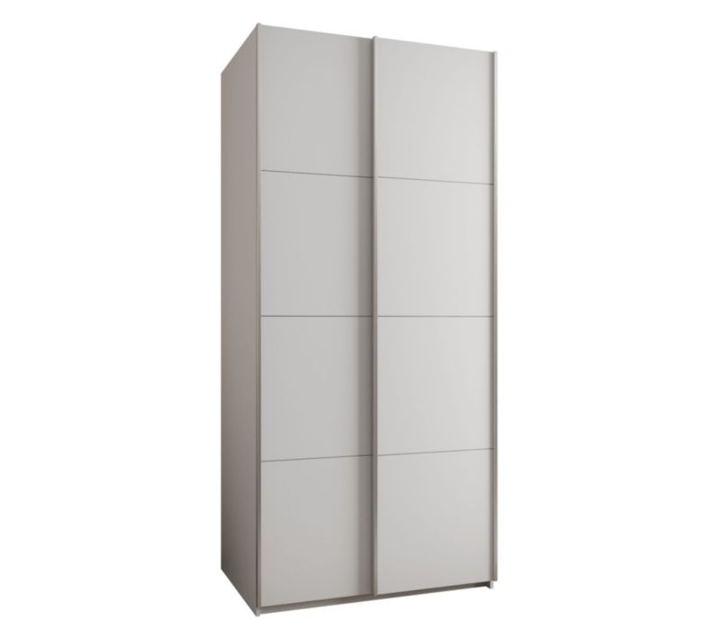 Szafa przesuwna Abiks LUX wysoka szer.110cm biały/biały/srebrny 1szt.