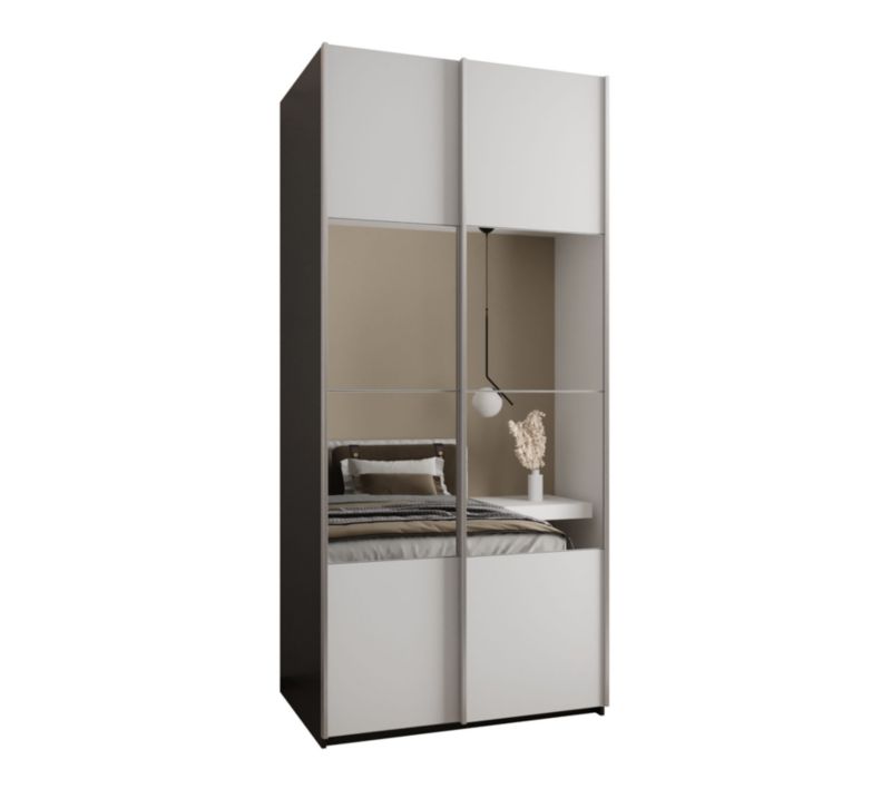 Szafa przesuwna Abiks LUX 4 wysoka szer.110cm czarny/biały/srebrny 1szt.