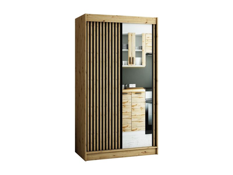 Szafa przesuwna Garderoba Abiks Lamelo 2 120 artisan + czarny 1 szt.