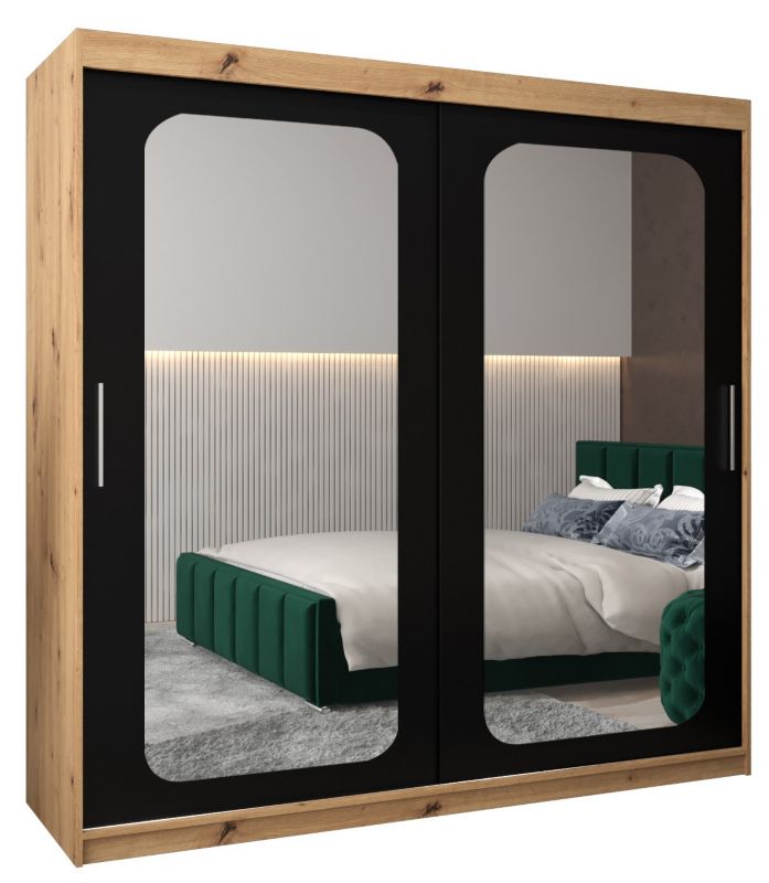 Szafa przesuwna Garderoba Abiks PROMO T3 200 artisan/czarny 1 szt.