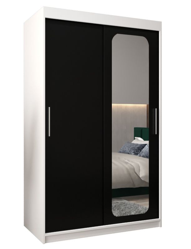 Szafa przesuwna Garderoba Abiks PROMO T2 120 biały/czarny 1 szt.