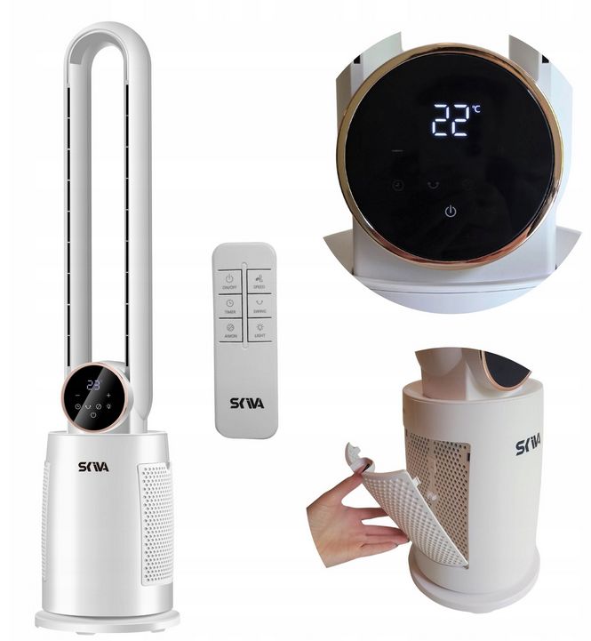 Wentylator bezłopatkowy z oczyszczaniem powietrza 60W SKIVA - 1szt