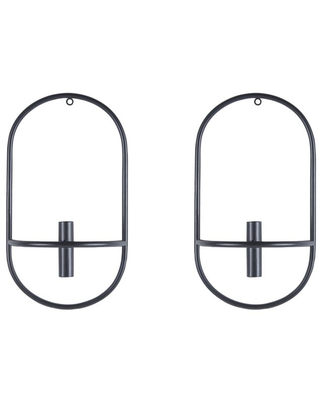 Zestaw 2 świeczników wiszących Caviana Metal 38 cm Czarny 1 par.