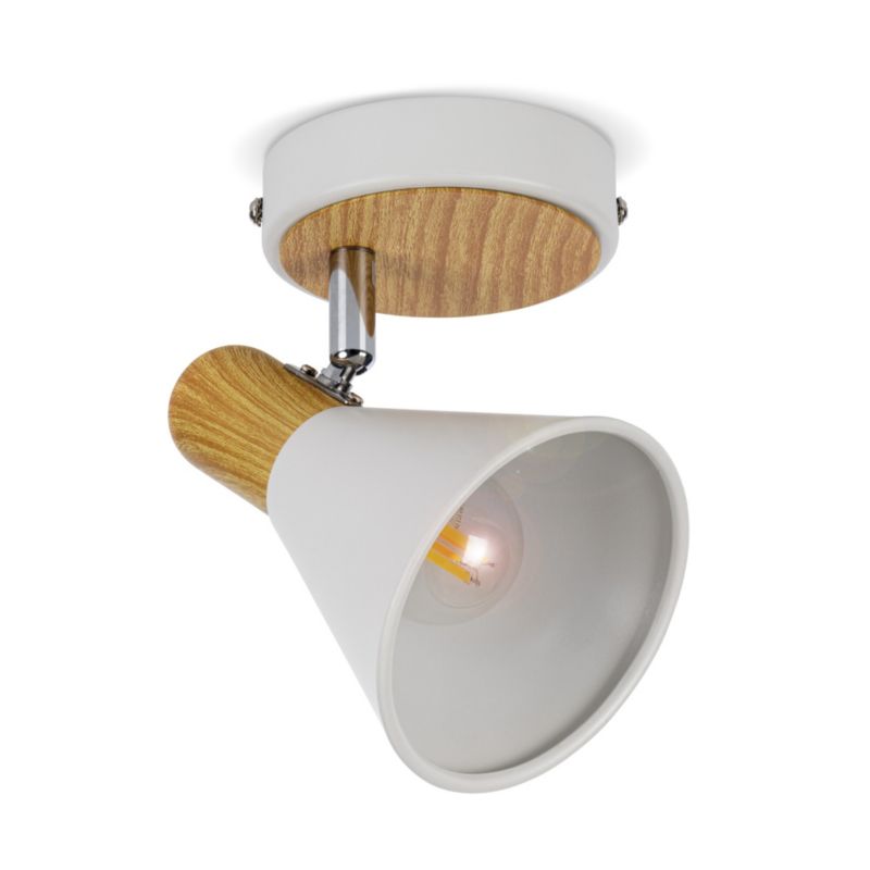 Lampa sufitowa LightLogic LL LASH EL-1O E14 66217 ścienna pojedyncza kinkiet drewno regulacja 1 szt.