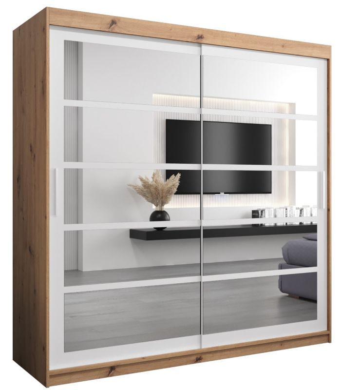 Szafa przesuwna Abiks ROMA 2 200 artisan + biały mat 1 szt.