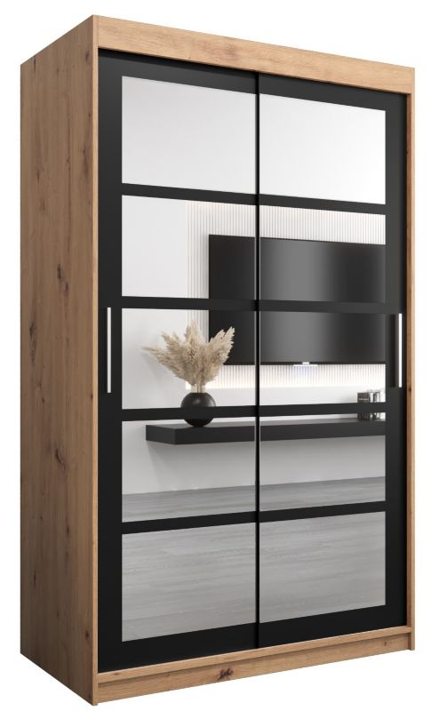 Szafa przesuwna Abiks ROMA 2 120 artisan + czarny mat 1 szt.