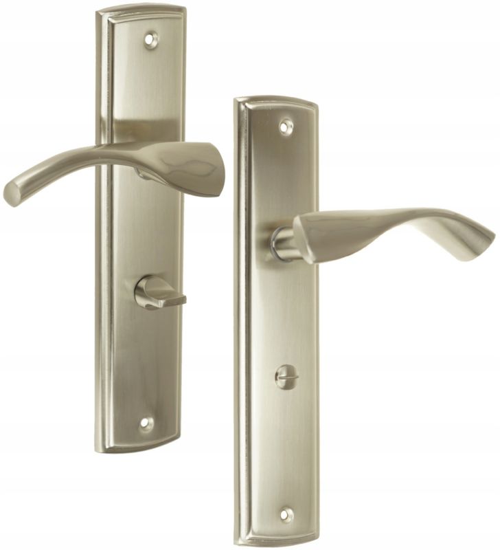 Klamka Drzwiowa FEINZ 72 Mm WC Nikiel Satyna Zestaw Uniwersalna 2 szt.