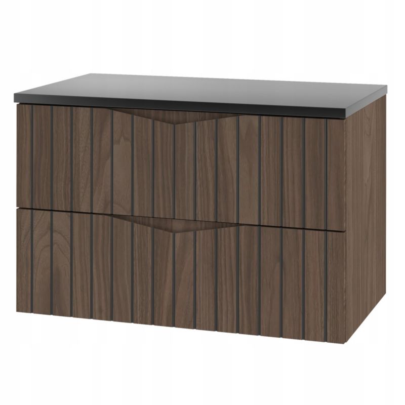 Szafka pod umywalkę Furnidea 80 cm z blatem orzech czarny Stella 1 szt.