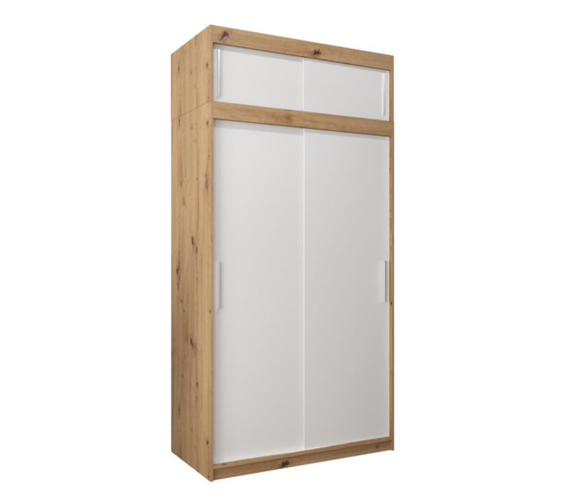Szafa przesuwna Garderoba Abiks Tokyo 120 artisan + biały z nadstawką 1 szt.