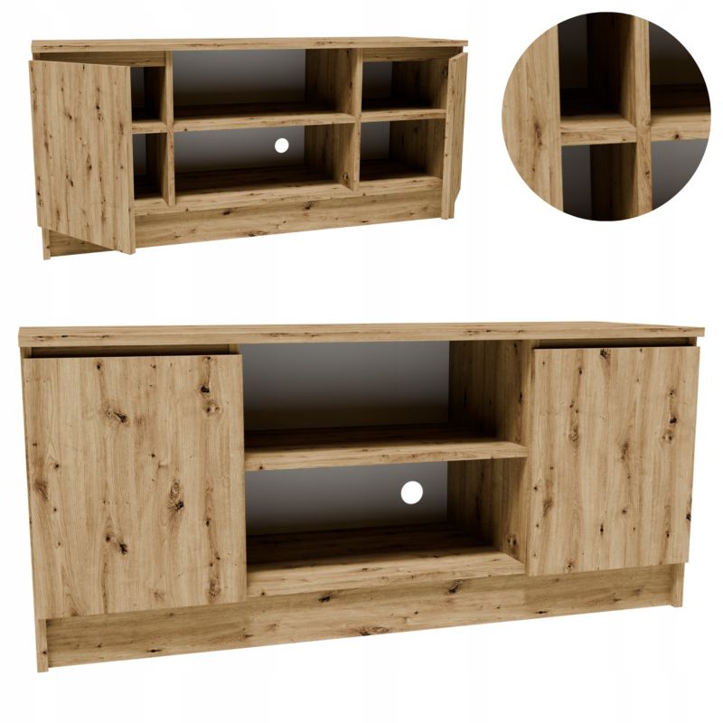 Szafka rtv Matkam 2D1P140ART stolik pod telewizor dąb artisan 1 szt.