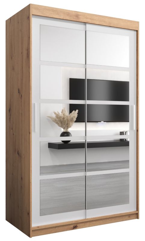 Szafa przesuwna Abiks ROMA 2 120 artisan + biały mat 1 szt.