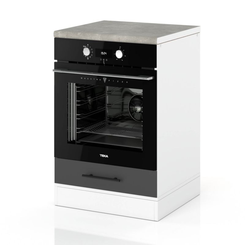 Szafka Kuchenna Hurtownia-Mebli Stojąca Do zabudowy piekarnika D60P sPremium 60cm Biały Mat Szary Mat 60x52x85 cm 1szt.