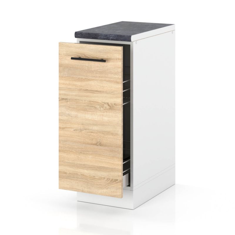 Szafka Kuchenna Hurtownia-Mebli Stojąca Cargo D30 CARGO sPremium 30cm Biały Mat Dąb Sonoma 30x52x85 cm 1szt.