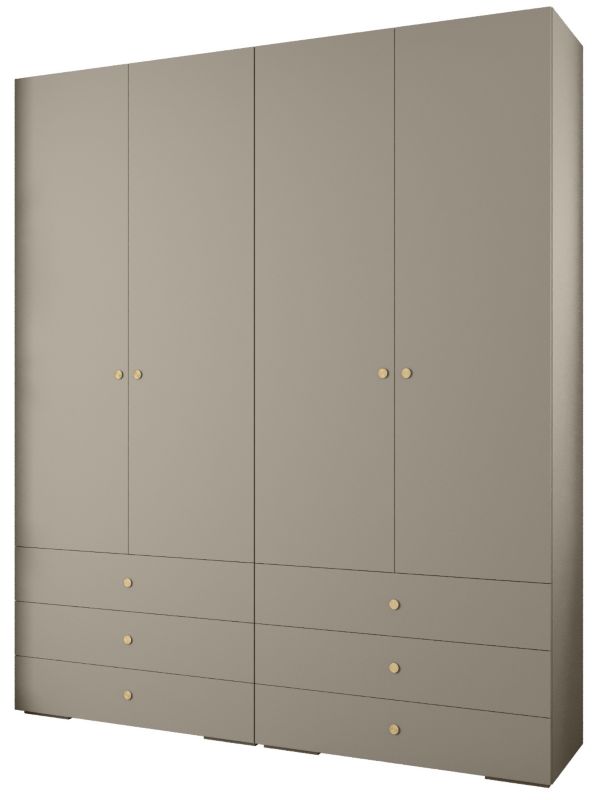 Garderoba wysoka do przedpokoju Abiks INOVA 2 Z16 kaszmir+złoty 1 szt.