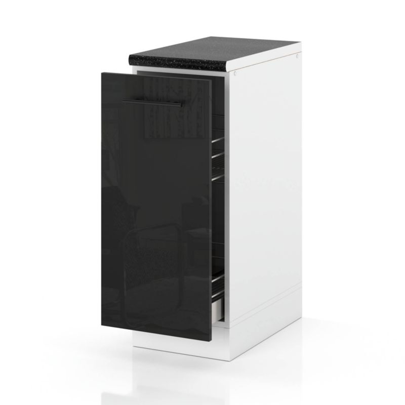 Szafka Kuchenna Hurtownia-Mebli Stojąca Cargo D30 CARGO sPremium 30cm Biały Mat Czarny Połysk 30x52x85 cm 1szt.
