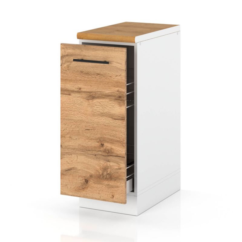 Szafka Kuchenna Hurtownia-Mebli Stojąca Cargo D30 CARGO sPremium 30cm Biały Mat Dąb Wotan 30x52x85 cm 1szt.