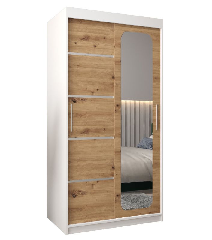 Szafa przesuwna Garderoba Abiks PROMO V2 100 biały/artisan 1 szt.